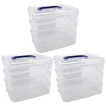 Teacher Created Resources® Clear Stackable Storage Containers - 3 Tiers - Pack of 3