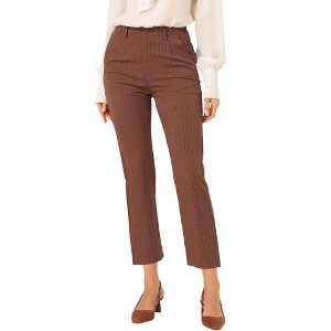 INSPIRE CHIC Women's High Waist Elastic Back Two Slant Pockets Office Work Ankle Pants - 1 of 4