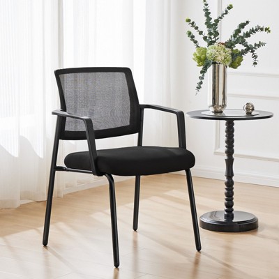 Mesh Back Stacking Arm Chairs , Upholstered Fabric Stacking Chairs, Sturdy Metal Stacking Chairs