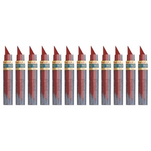 Pentel® HB Super Hi-Polymer Leads, 0.7mm, Red, 12 Per Tube, 12 Tubes - 1 of 2
