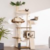 Hebly Wood Cat Tree for Indoor Cats, Cat Condo for Large Cats with Self Groomer - 2 of 3
