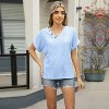 Clearlove Women's Tops and Blouses Spring Summer Button Hooded Loose Short Sleeve Long Undershirt - 2 of 4