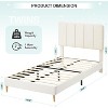 Acekool Modern Twin Platform Bed Frame, Velvet Upholstered, Headboard, No Box Spring Needed, Easy Assembly, Noise-Free, for Small Spaces, Pink - 2 of 4