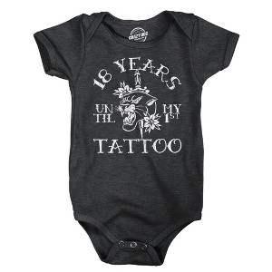 18 Years Until My First Tattoo Baby Bodysuit Funny Sarcastic Graphic Novelty Jumper For Infants - Crazy Dog Baby Bodysuit - 1 of 4