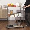 3 Tier Metal Adjustable Kitchen Rolling Carts with Wire Shelving, Handle Bar, Wheel, Grade Steel Utility Cart, for Office, School, Church - 3 of 4