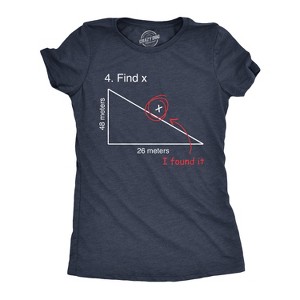Find X T Shirt Funny Sarcastic Nerdy Math Test Teacher Tee For Women - Crazy Dog Women's T Shirt - 1 of 4
