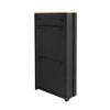 PDTEND Freestanding Shoe Rack with Adjustable Panel and 2 Flip Drawers for Hallway - 2 of 4