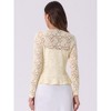 INSPIRE CHIC Women's Tie Front Ruffled Hem Floral Lace Sheer Crop Bolero Shrug - 3 of 4