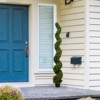 Okak 6/7FT Artificial Spiral Topiary Trees with Plastic Pot, Large Twisted Indoor Faux Boxwood Trees, Artificial Plants for Home, Set of 2 - 2 of 4