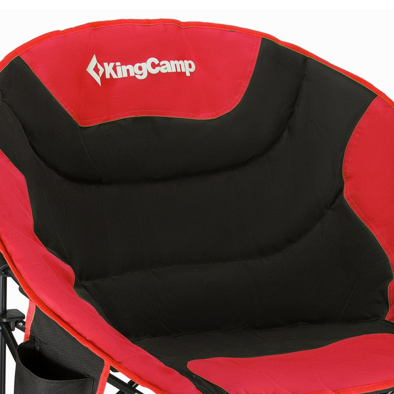 KingCamp Foldable Saucer Moon Lounge Chair with Cupholder Storage Pocket for Indoor Home or Outdoor Camping and Tailgating Use, 4 of 9