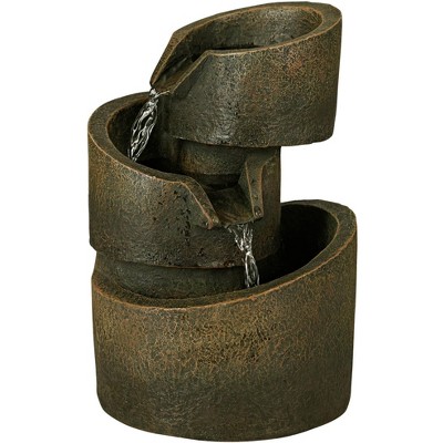 Bronze Faux Stone 3-Tier Tabletop Water Fountain