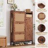 Rattan Shoe Cabinet with 3 Flip Drawers and 4-Tier Shoe Storage Cabinet, Shoe Organizer with Adjustable Shelves for Entryway, Closet, Hallway - 4 of 4