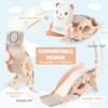 Costway 4-in-1 Kids Slide Rocking Toy Slide Rocking Horse w/Basketball Hoop Rings Pink\Green - 4 of 4
