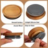 Unique Bargains Wooden Wide Mouth Mason Jar Lids with Airtight Silicone Seal 24 Pcs - 3 of 4