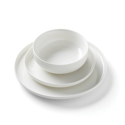 White Porcelain 12-Piece Dinnerware Set for Four
