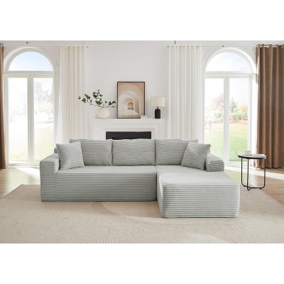 VASIP L-Shaped Left Lounge Chair Cloud Sectional Modular Sofa with Deep Seat,  for Living Room, Apartment, Bedroom No Assembly Required,Black