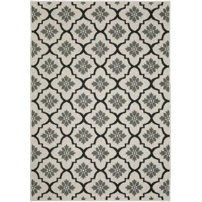 Oriental Weavers Torrey 5562E Light Grey/ Black Indoor/Outdoor Area Rug - 1'10" x 7'3"