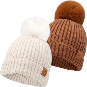 KeaBabies 2pk Baby Hats, Baby Beanies, Newborn Hats for Baby Girls, Boys, Baby Winter Hat, 0-36 Months Infant Hat - 1 of 4