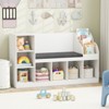 Tangkula Wooden Kids Bookshelf w/Reading Nook Padded Seat Open Cubes Adjustable Shelf - 3 of 4