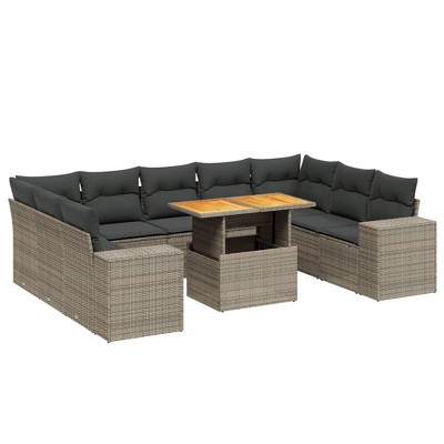 vidaXL Garden Sofa Set Grey