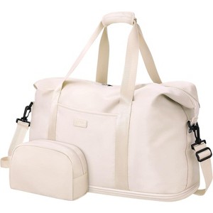 Expandable Travel Duffle Bag with Toiletry Bag, Weekender Overnight Hospital Bag for Women, Waterproof and Multi-Compartment - 1 of 4