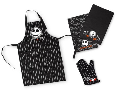 Ukonic The Nightmare Before Christmas Jack Skellington Apron, Oven Mitt & Towel Set