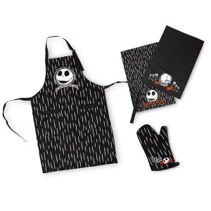 Ukonic The Nightmare Before Christmas Jack Skellington Apron, Oven Mitt & Towel Set - 1 of 4