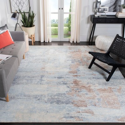 Restoration Vintage Blue and Brown Hand-Tufted Wool Area Rug