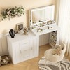 Whisen Makeup Vanity Desk with Mirror and 3-Color Lights, Dressing Table with 3 Drawers and 2 Cabinets - White - 2 of 4