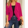 Womens Blazer 3/4 Sleeve Casual Office Business Open Front Suit Jacket Cardigan - 2 of 4