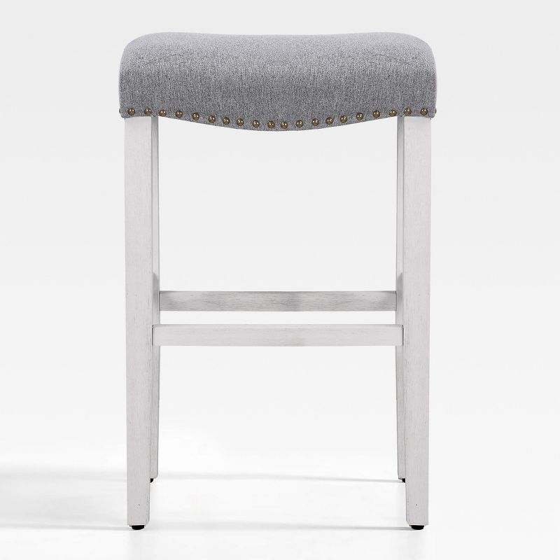WestinTrends 29" Upholstered Backless Saddle Seat Bar Stool, 1 of 4