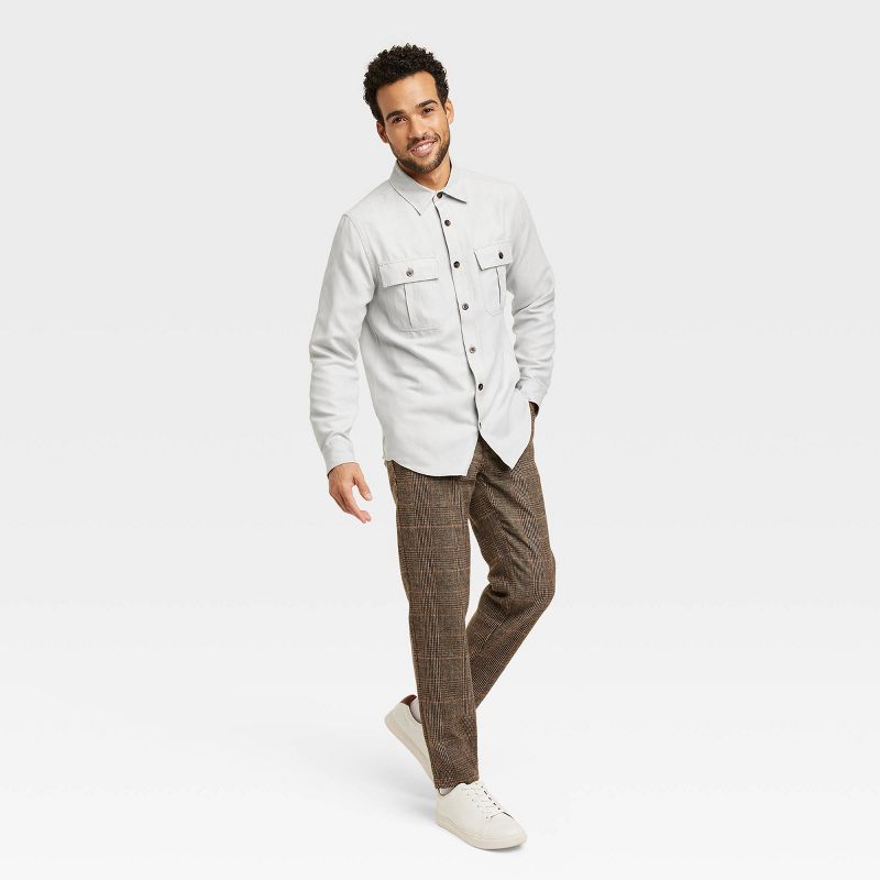 Houston White Adult Long Sleeve Woven Button-Down Shirt - Gray, 3 of 4