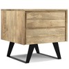 WyndenHall Mitchell Side Table Natural: Mango Wood, Modern Industrial Design, Metal Hardware, Storage Drawer - image 2 of 4