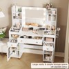 Makeup Vanity Desk with Mirror, Lights, and Charging Station, White - 3 of 4