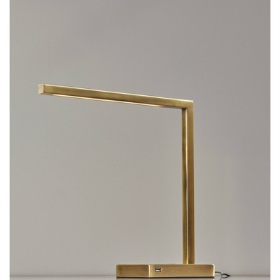Aidan Bronze 16" LED Desk Lamp with Wireless Charging and Touch Control