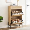 Natural Rattan  Shoe Cabinet Organizer Freestanding - 4 of 4