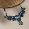 SOHI Women's Powder Blue Party Stone Statement Necklace - 3 of 4