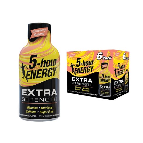 5 Hour Energy Extra Strength Shots - Strawberry Banana - 6pk/1.93 fl oz - image 1 of 4