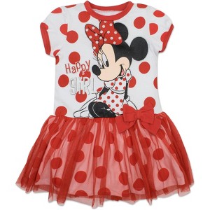 Disney Minnie Mouse Mickey Mouse Rainbow Tulle Dress Toddler to Big Kid - 1 of 4