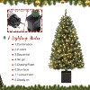 4.5 FT Pre-Lit Christmas Trees with Vintage Pot, Realistic Needles Artificial Christmas Trees with 108 Warm White Lights - 2 of 4