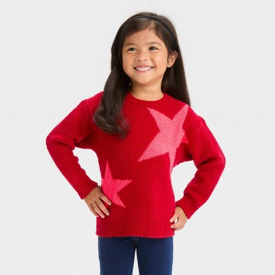 Photo 1 of 12M Toddler Girls' Stars Pullover Sweater - Cat & Jack™ Red