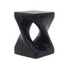 Twisted Spiral Patio End Tables, MGO Accent Table, Wood-Look Outdoor End Table for Patio or Indoor Use, Outdoor Side Table -Christopher Knight Home - 3 of 4