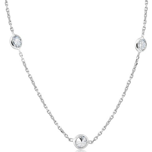 Pompeii3 Certified 1.55 Ct Diamonds By The Yard Necklace 14k White Gold ...