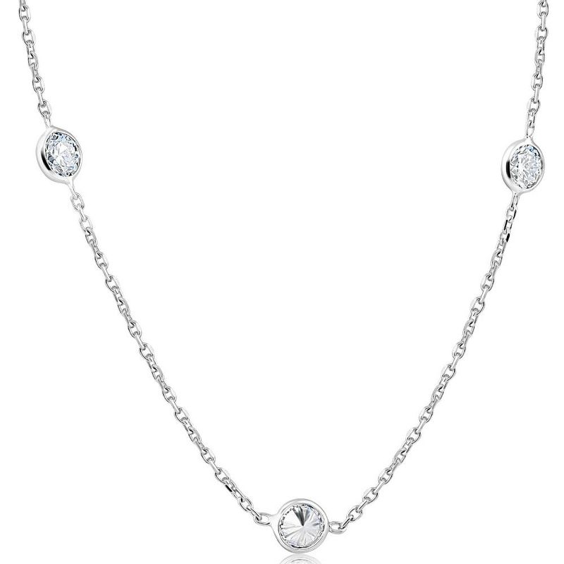 Pompeii3 2 Ct Diamonds By The Yard Necklace 14K White Gold Lab Created Diamond, 1 of 4