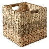 Casafield Mixed Weave Storage Baskets, Natural - Set of 2 Collapsible Cubes, Woven Bin Organizers for Bathroom, Bedroom, Laundry - 3 of 4