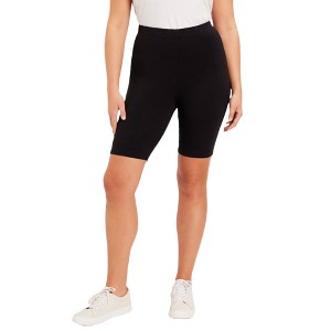 June + Vie by Roaman's Women's Plus Size Classic Bike Shorts - 1 of 4