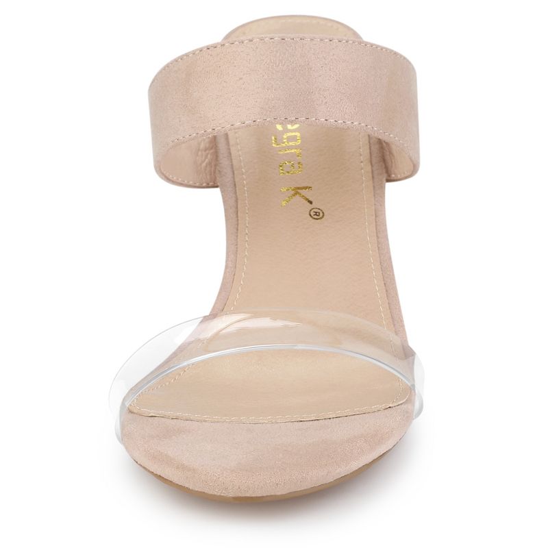 Allegra K Women's Clear Strap Stiletto Heel Slides Sandals, 2 of 7
