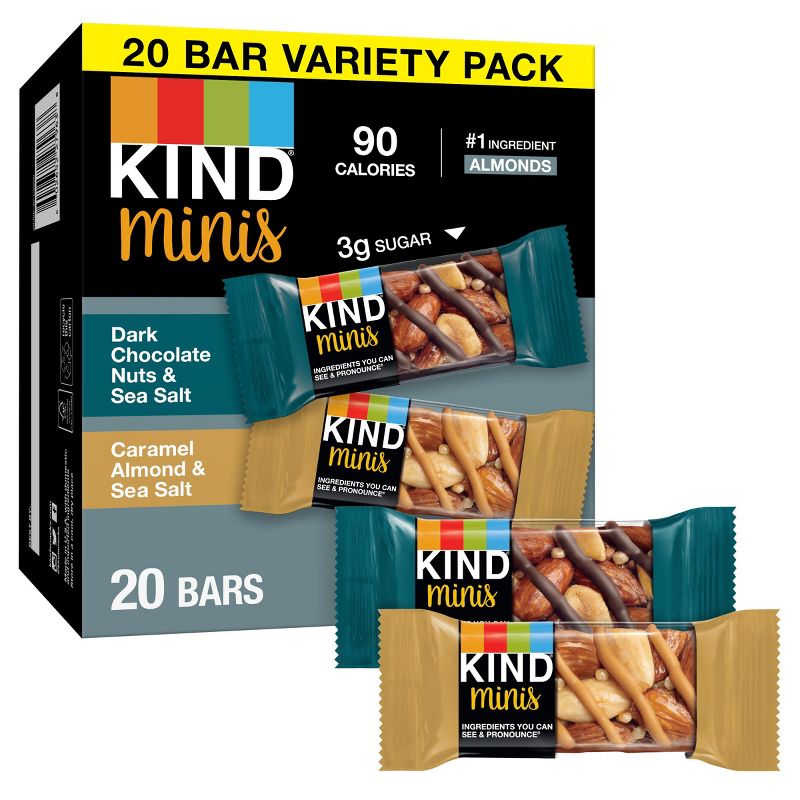 KIND Minis Dark Chocolate &#38; Caramel Almond - 14oz/20ct, 1 of 17