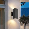 C Cattleya 2-Light Matte Black Die-Cast Aluminum Rectangular Outdoor Wall Light - 2 of 4