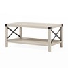 Okak Rustic Farmhouse Metal-X Coffee Table with Lower Shelf, Industrial Style, Easy Assembly, Perfect for Living Room - 4 of 4
